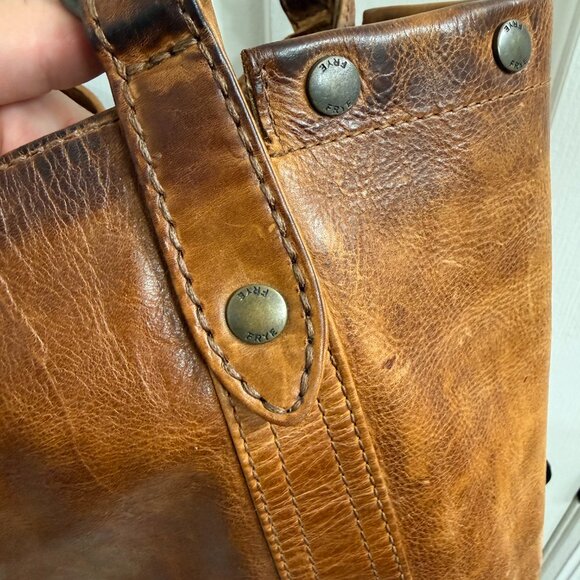 Frye Melissa Leather Tote Bag - Cognac NEW WITH TAGS - Picture 4 of 9